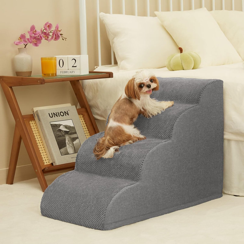 Tucker Murphy Pet Dog Stairs for Small Dogs High Density Foam Dog Ramp Extra Wide Pet Steps with Non Slip Bottom for High Beds Couche and Sofa Best for Dogs